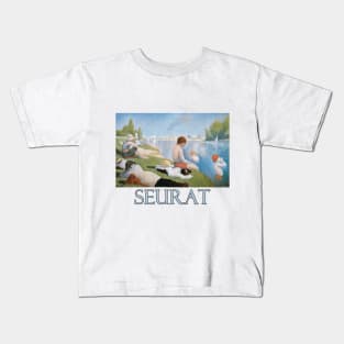 Bathers at Asnieres by Georges Seurat Kids T-Shirt